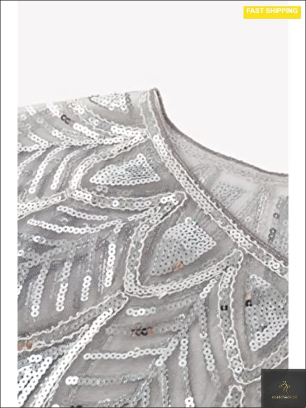 Sequin Beaded Shawl Wrap Sheer 1920s Evening Cape Wedding Party Cover Up